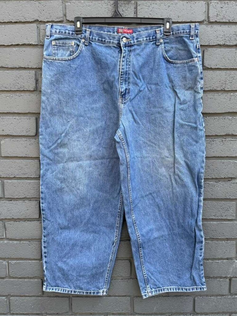 VTG 90 Men Faded Glory Relaxed Urban Baggy Skater Jeans Rigid Denim Cowboy 46X30